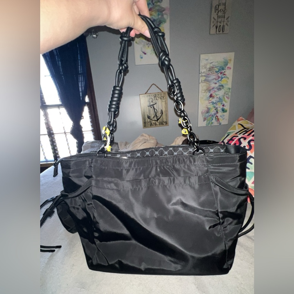 Steve Madden Nylon Tote Bag with Chain Straps - Picture 3 of 8